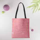 Roze en witte wiskunde vergelijkingen en grafische tote bag