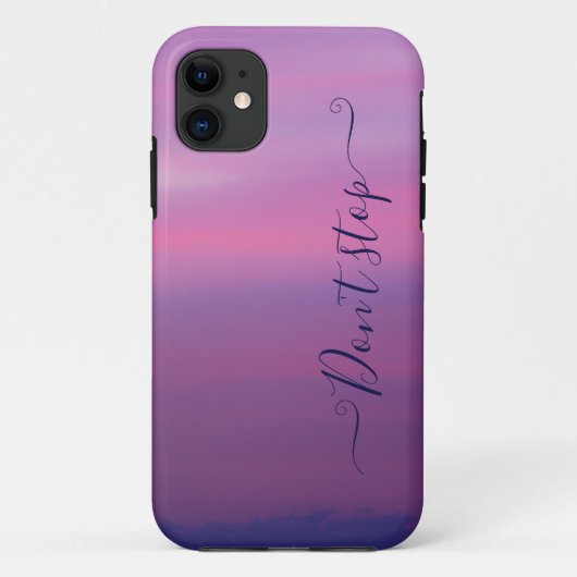 Roze en witte wolk monogram iPhone Case (Achterkant)