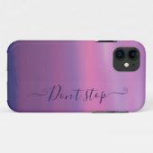 Roze en witte wolk monogram iPhone Case (Achterkant (horizontaal))