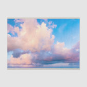 Roze en witte wolken Blauw hemeldecoupage Tissuepapier (Voorkant)