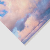 Roze en witte wolken Blauw hemeldecoupage Tissuepapier (Detail)