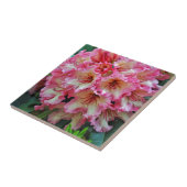 Roze en witte wortelbloemen tegeltje (Zijkant)