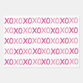 Roze en witte XOXO Love Valentijnsdag Inpakpapier Vel (Voorkant)