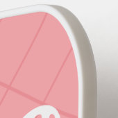 Roze en Witte XOXO Persoonlijke handtekening Pickleball Paddle (Links Detail)