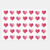 Roze en witte XOXO Stripes Valentijnsdag Inpakpapier Vel (Voorkant 3)