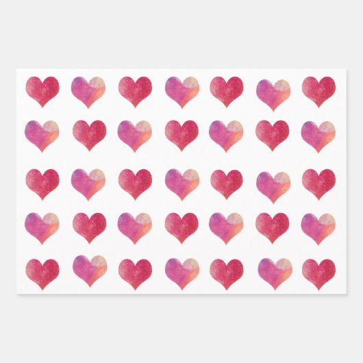 Roze en witte XOXO Stripes Valentijnsdag Inpakpapier Vel (Voorkant 3)