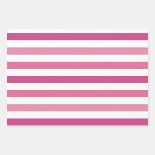 Roze en witte XOXO Stripes Valentijnsdag Inpakpapier Vel (Voorkant 2)