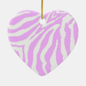 Roze en witte zebra Afdrukhartversiering Keramisch Ornament (Achterkant)