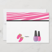 Roze en witte Zebra meisjes Spa nodigen uit Kaart (Achterkant)