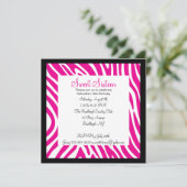 Roze en witte Zebra meisjes Zestiende verjaardag Kaart (Staand voorkant)