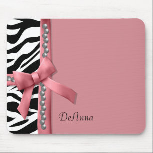 Roze en witte Zebra Muismat
