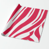 Roze en witte Zebra patroon Cadeaupapier (Uitgerold)