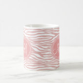 Roze en witte Zebra Patroon Koffiemok (Center)
