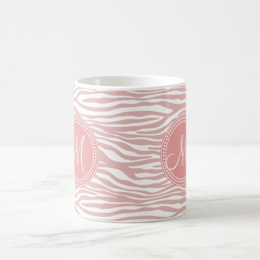Roze en witte Zebra Patroon Koffiemok (Center)