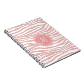 Roze en witte Zebra Patroon Notitieboek (Rechterzijde)