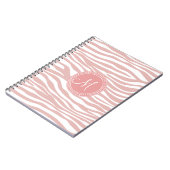 Roze en witte Zebra Patroon Notitieboek (Linkerzijde)
