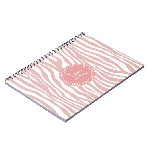 Roze en witte Zebra Patroon Notitieboek (Linkerzijde)