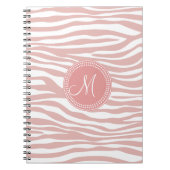 Roze en witte Zebra Patroon Notitieboek (Voorkant)