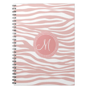 Roze en witte Zebra Patroon Notitieboek
