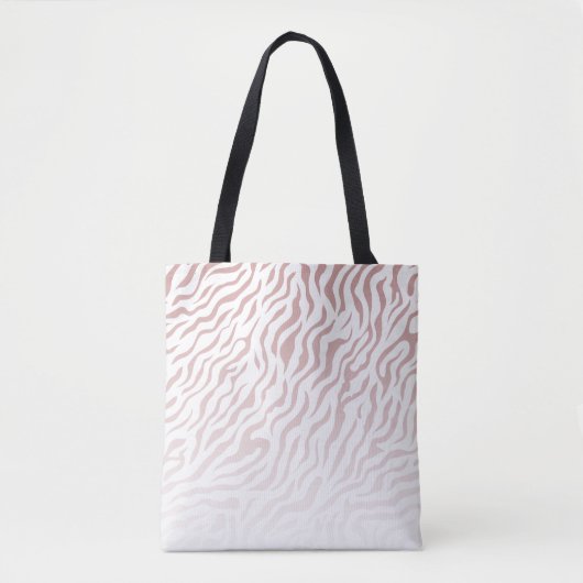 Roze en witte zebra print: Stijlvolle Canvas tas (Voorkant)