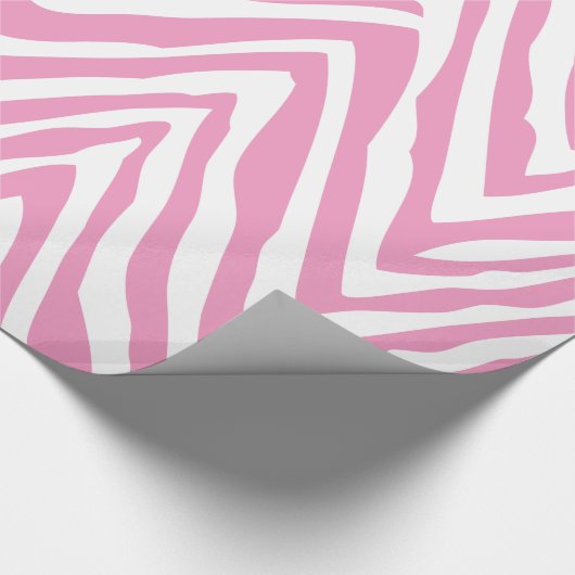 Roze en witte zebrastripes — Dierlijke afdruk Cadeaupapier (Hoek)