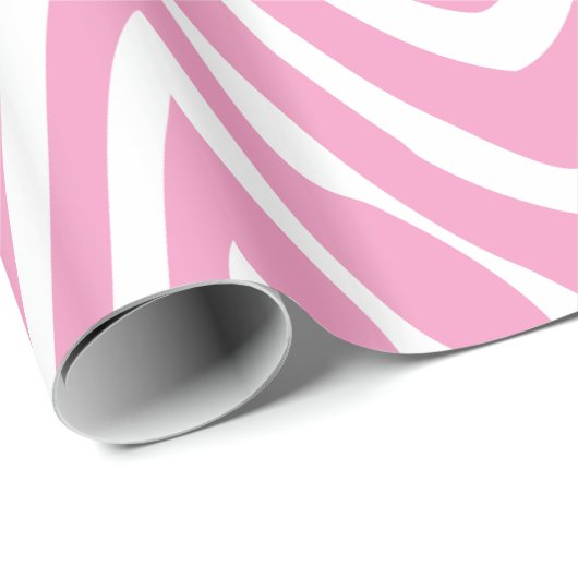 Roze en witte zebrastripes — Dierlijke afdruk Cadeaupapier (Rol Hoek)
