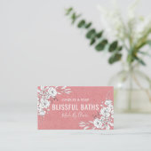 Roze en witte zeep en kaars visitekaartje (Staand voorkant)