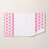 Roze en Witte Zeshoekige Patroon Bad Handdoek (Handdoek)