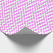 Roze en witte zigzag cadeaupapier (Hoek)