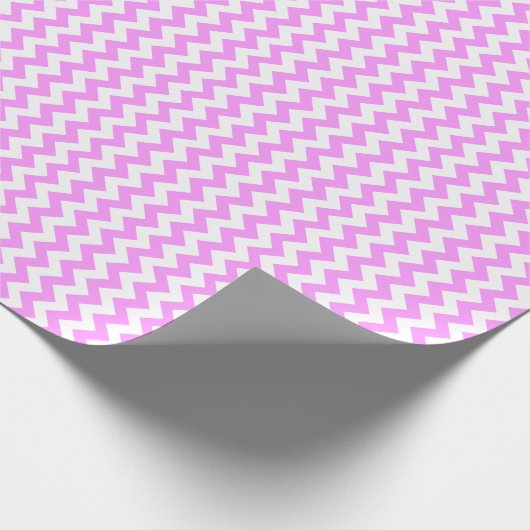Roze en witte zigzag cadeaupapier (Hoek)