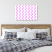 Roze en witte zigzag canvas afdruk (Insitu (Slaapkamer))
