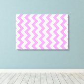 Roze en witte zigzag canvas afdruk (Insitu (Houten vloer))