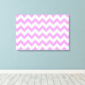 Roze en witte zigzag canvas afdruk (Insitu (Houten vloer))
