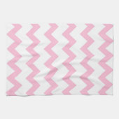 Roze en witte zigzag-chevron theedoek (Horizontaal)