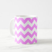 Roze en witte zigzag koffiemok (Voorkant links)