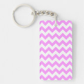 Roze en witte zigzag sleutelhanger (Voorkant)