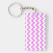 Roze en witte zigzag sleutelhanger (Voorkant)