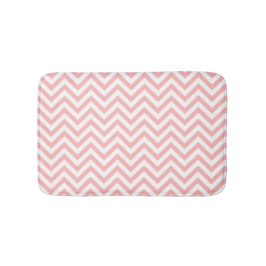 Roze en witte zigzag Stripes Chevron Pattern Badmat (Voorkant)