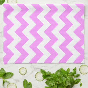 Roze en Witte Zigzag Theedoek