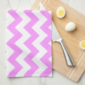 Roze en Witte Zigzag Theedoek (Quarter Fold)