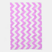 Roze en Witte Zigzag Theedoek (Verticaal)