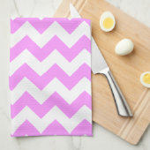 Roze en Witte Zigzag Theedoek (Quarter Fold)