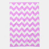 Roze en Witte Zigzag Theedoek (Verticaal)
