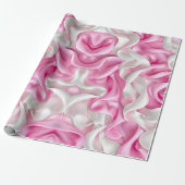 Roze en witte zijde cadeaupapier (Uitgerold)