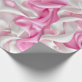Roze en witte zijde cadeaupapier (Hoek)