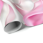 Roze en witte zijde cadeaupapier (Rol Hoek)