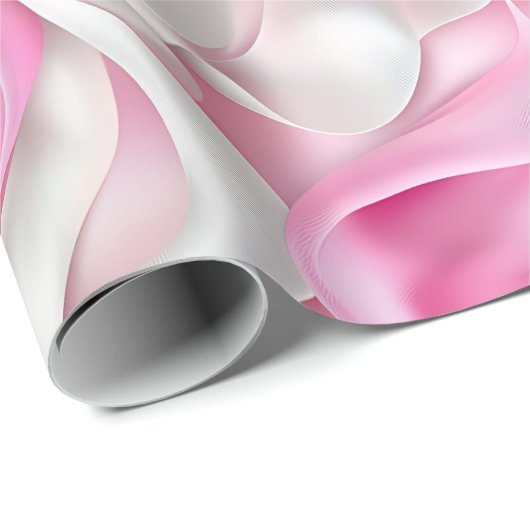 Roze en witte zijde cadeaupapier (Rol Hoek)