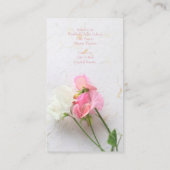 Roze en witte zoete erwten moeder contactkaartje (Achterkant)