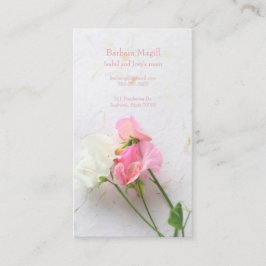 Roze en witte zoete erwten moeder contactkaartje