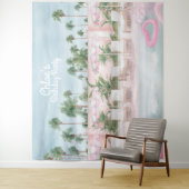 Roze en Witte Zomer Zwembadfeest Tapijt Wandkleed (In situ)